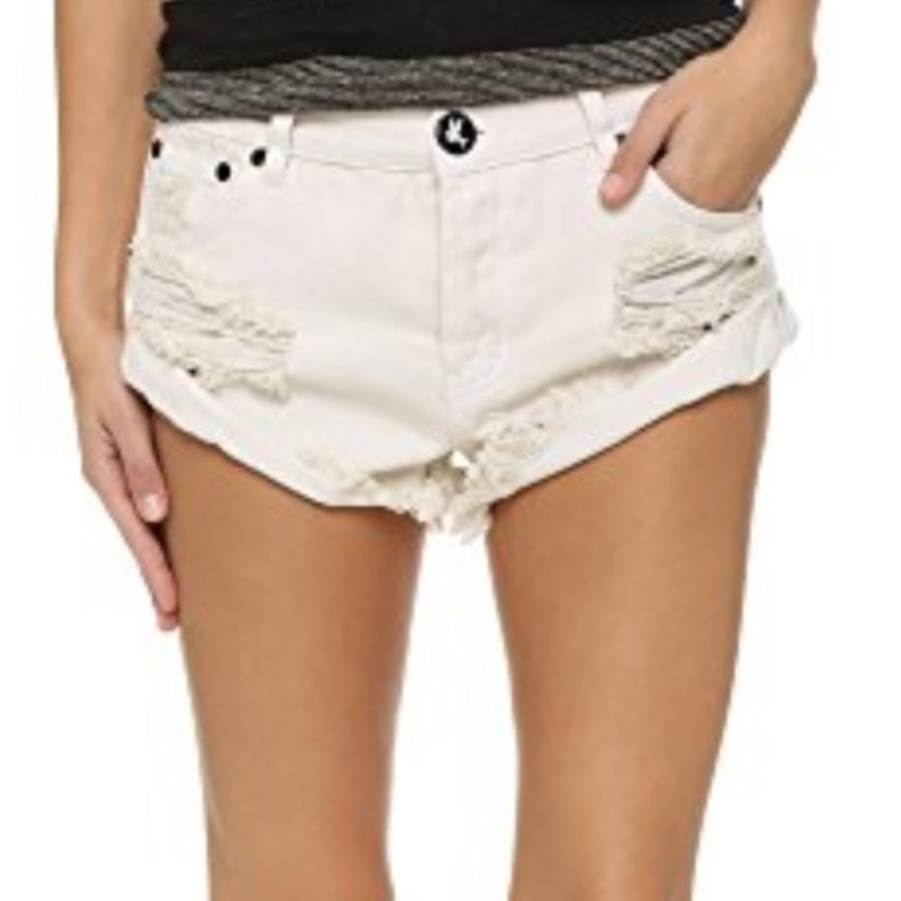 COPY - White distressed One Teaspoon denim shorts